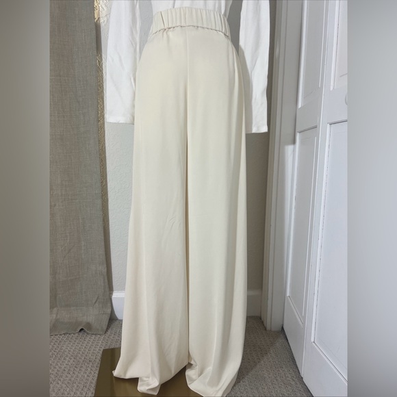 Women’s Silk Look Quiet Luxury Bar lll Cream Faux Silk Wide Leg Cargo Pants XL - Picture 4 of 7